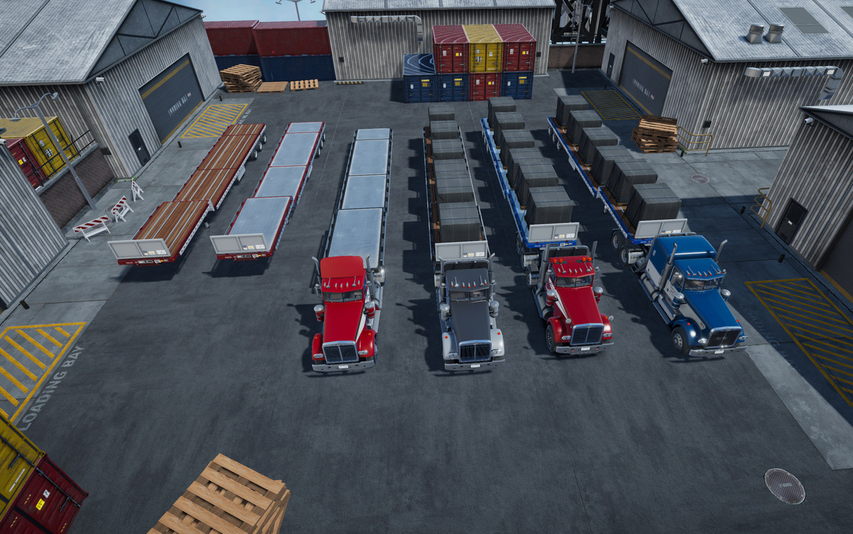 80s Semitruck dropdeck trailer