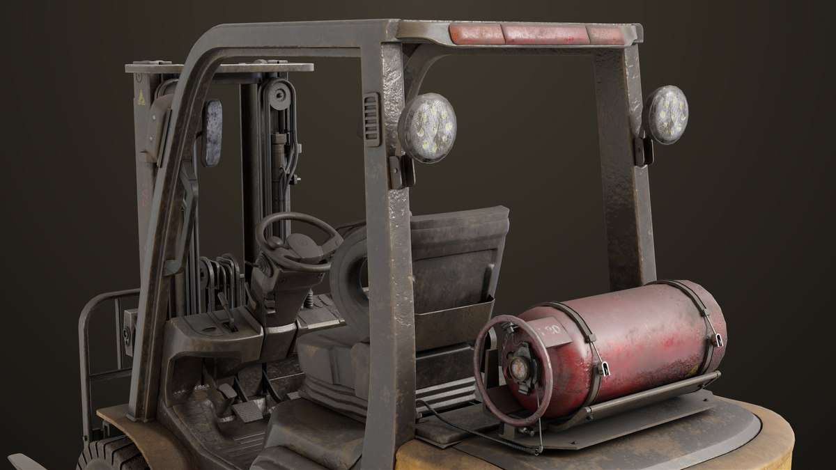 Forklift Truck 02 Old Dusty URP HDRP Textures