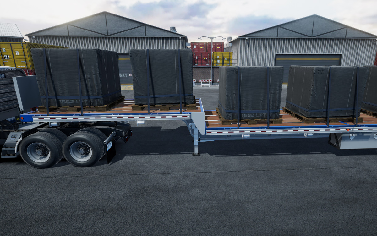 80s Semitruck dropdeck trailer