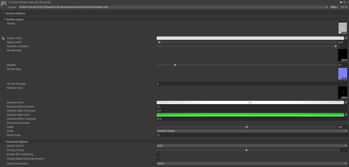 Directional Dissolve Shader (3D)
