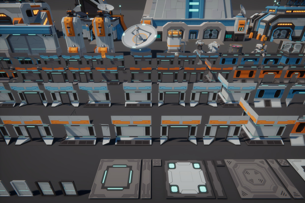 Low Poly Sci-Fi Military Resource Base