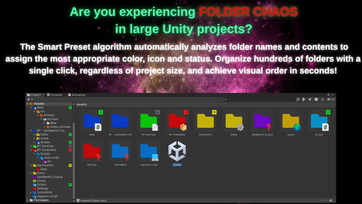 BT-FoldersPal: Smart Visual Project Organizer For Unity