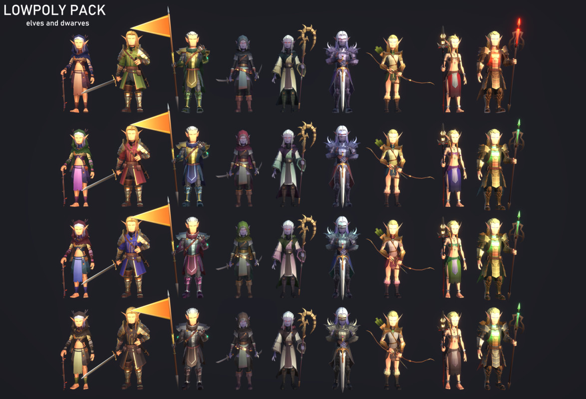 LowpolyPack_Elves and Dwarves