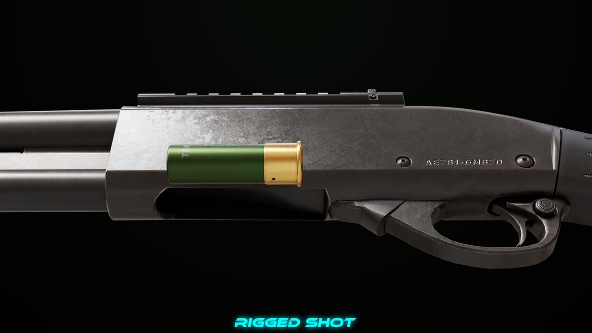 Long Shotgun 01 Black And Silver Single Mat URP HDRP Textures