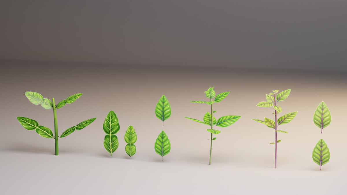 Stylized Asian Vegetable 3D Model Pack – Modular Low Poly Set