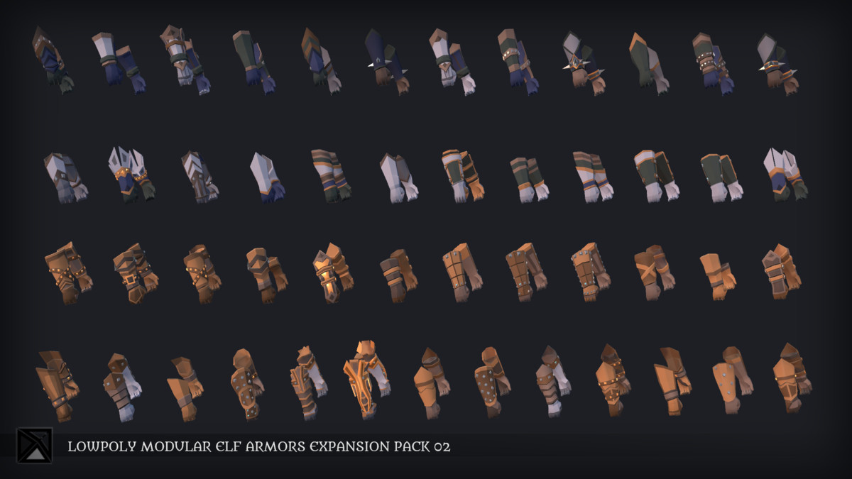 Lowpoly Elves Modular Armors Ex2 - MEDIEVAL FANTASY SERIES