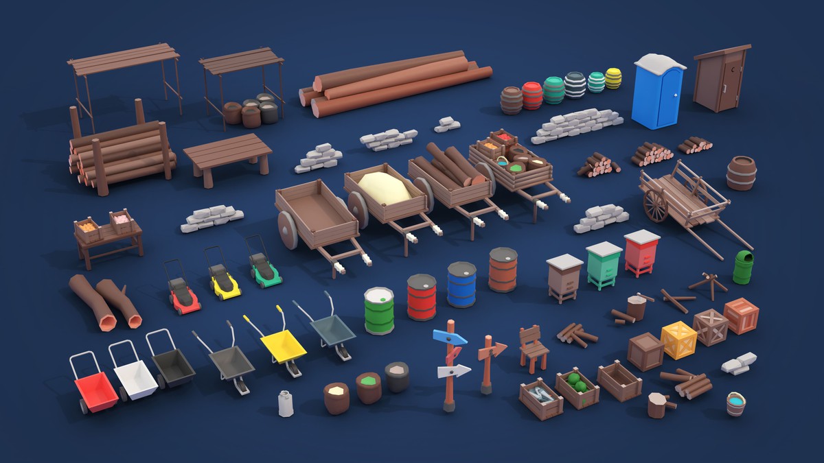 Farm - Low Poly 3D Models Pack