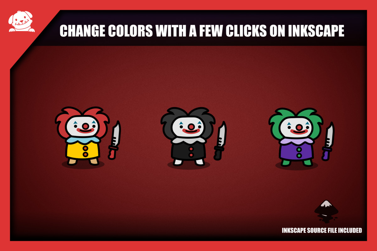 Simple 2D Cute Horror Characters Pack 2