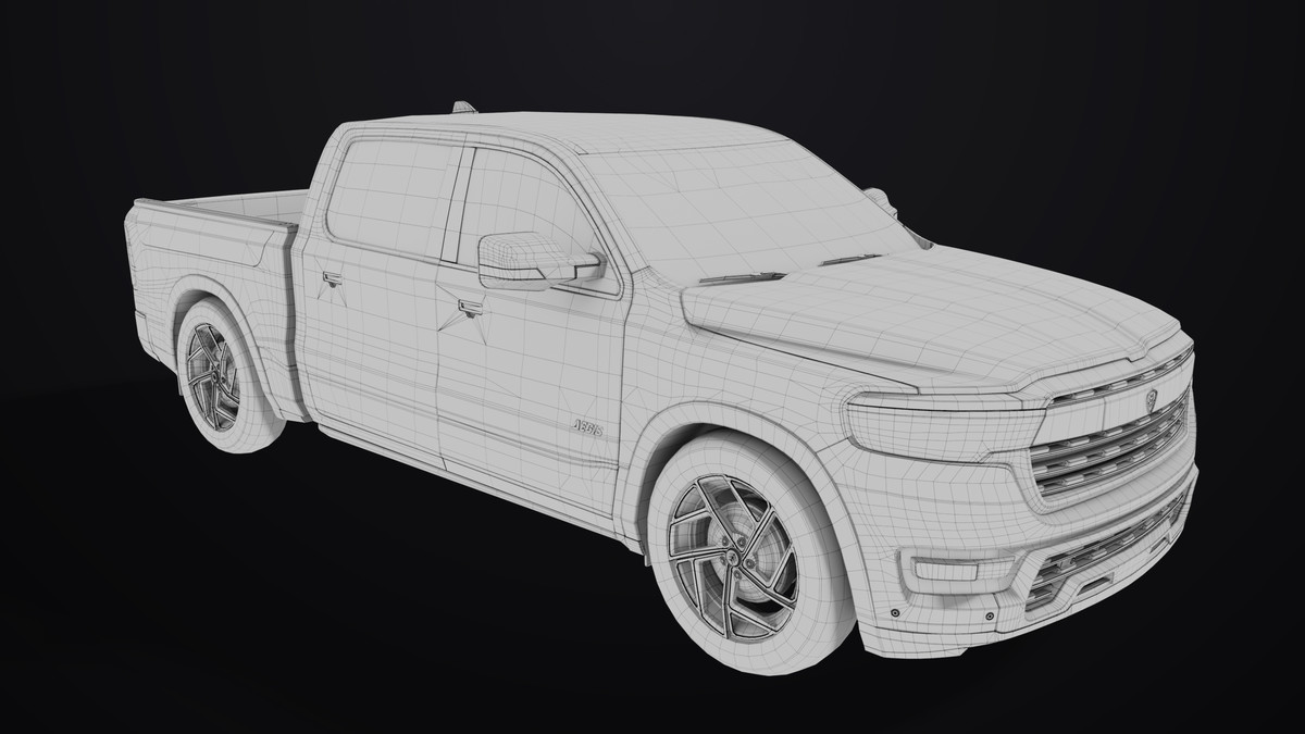 Pickup Truck 03 Grey and White URP HDRP Textures