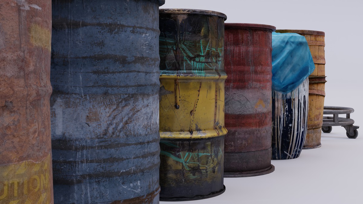 Barrels Drums Racks Volume one: photogrammetry custom LODs