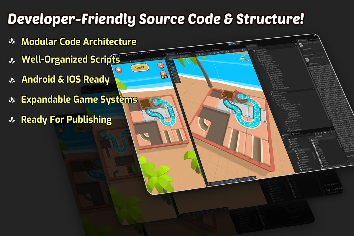 Water Flow 3D Puzzle Game - Complete Game Template (5,700+ Levels)