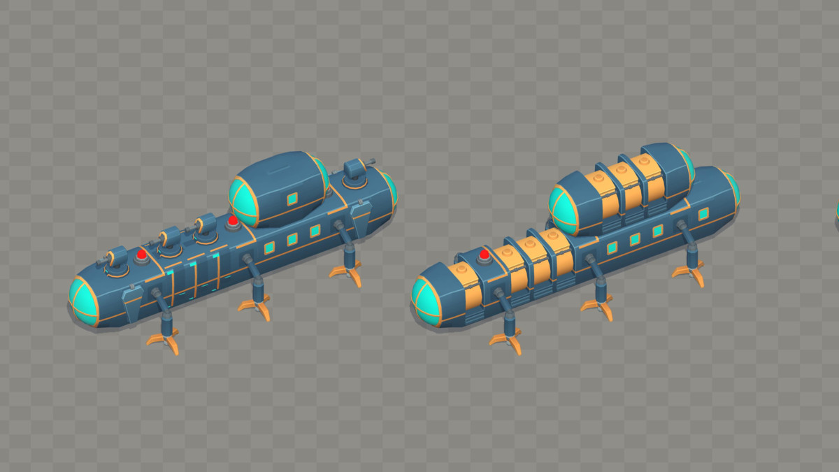 Low Poly Sci-Fi Modular Vehicle