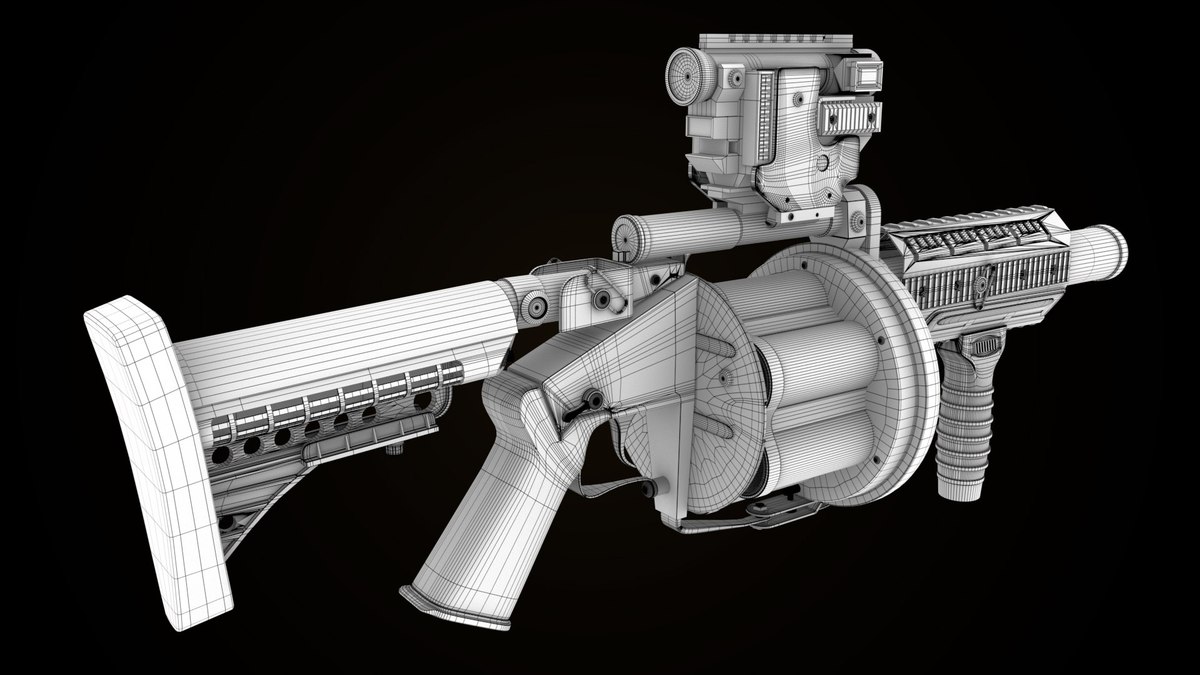 Grenade Launcher 01 Sandal URP HDRP Textures