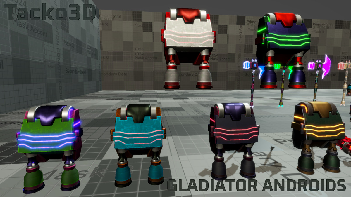 Gladiator Androids Pack Z - Customizable Robot Warriors