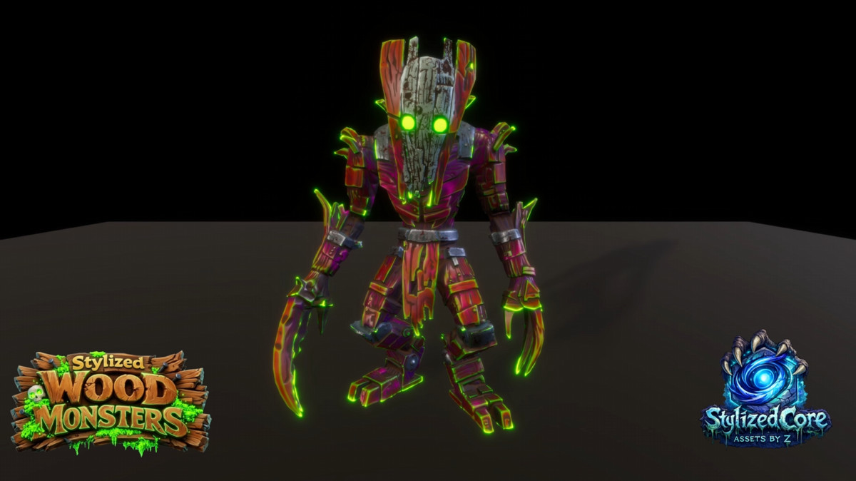 Wood Monsters Pack 1 – 4 Stylized Animated Creatures (LOD + Skins)