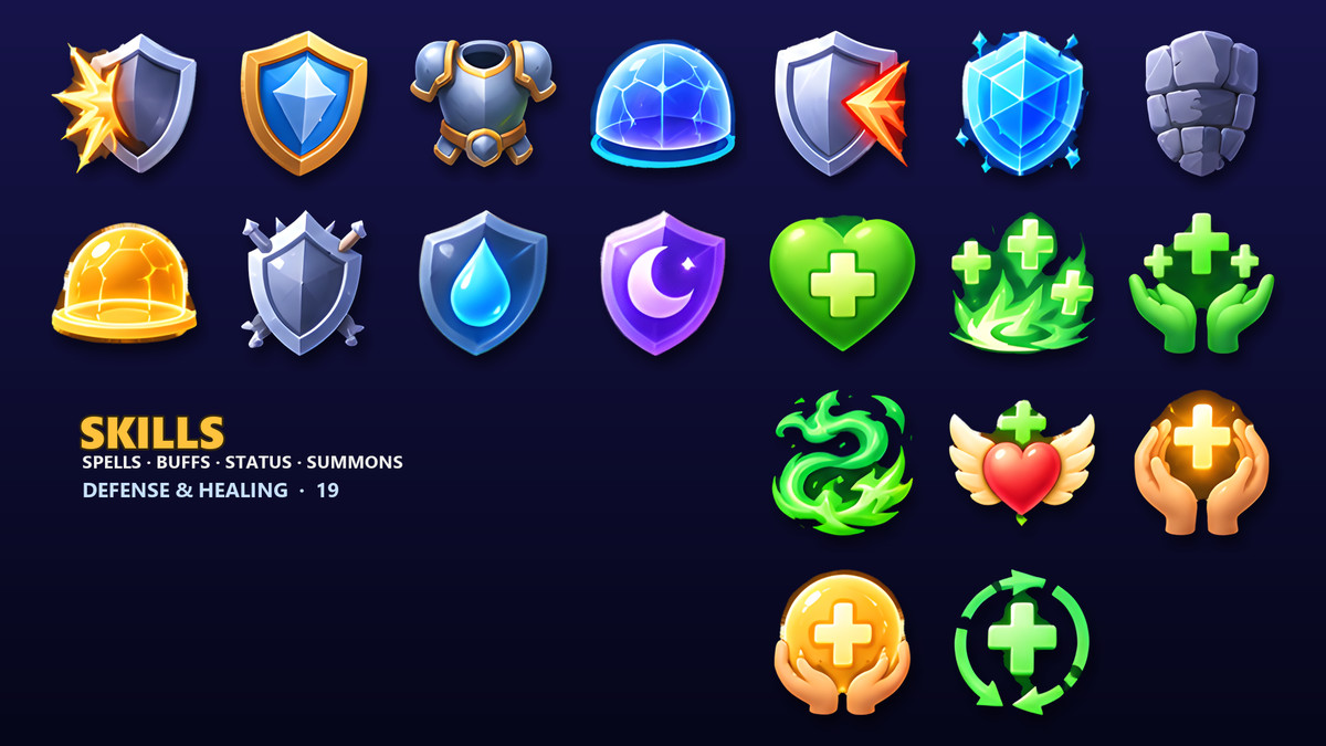 RPG Skill & Spell Icons - 215 Abilities