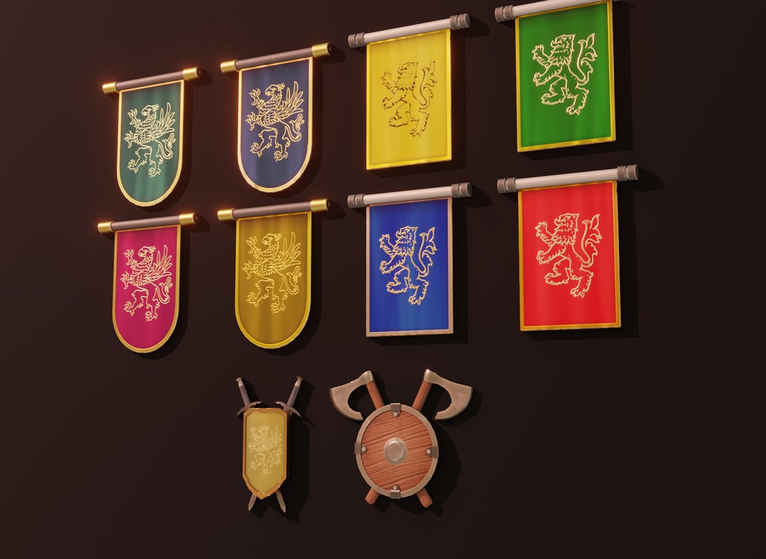 Stylized Fantasy Interiors – Low Poly 3D Props Pack (Built-in)
