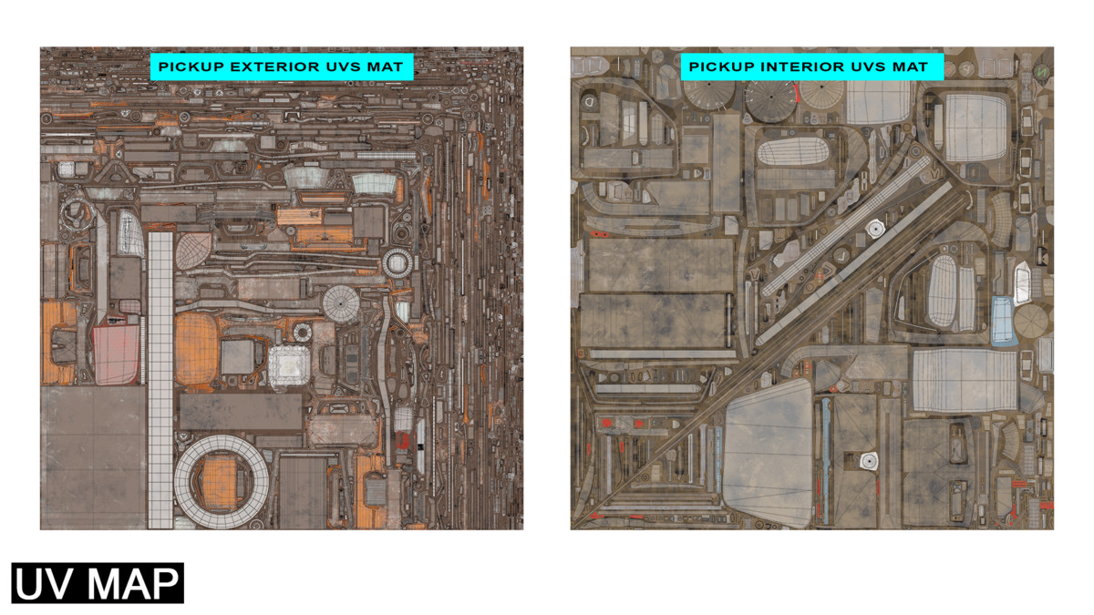 Pickup Truck01 Old Rusty HDRP URP Textures