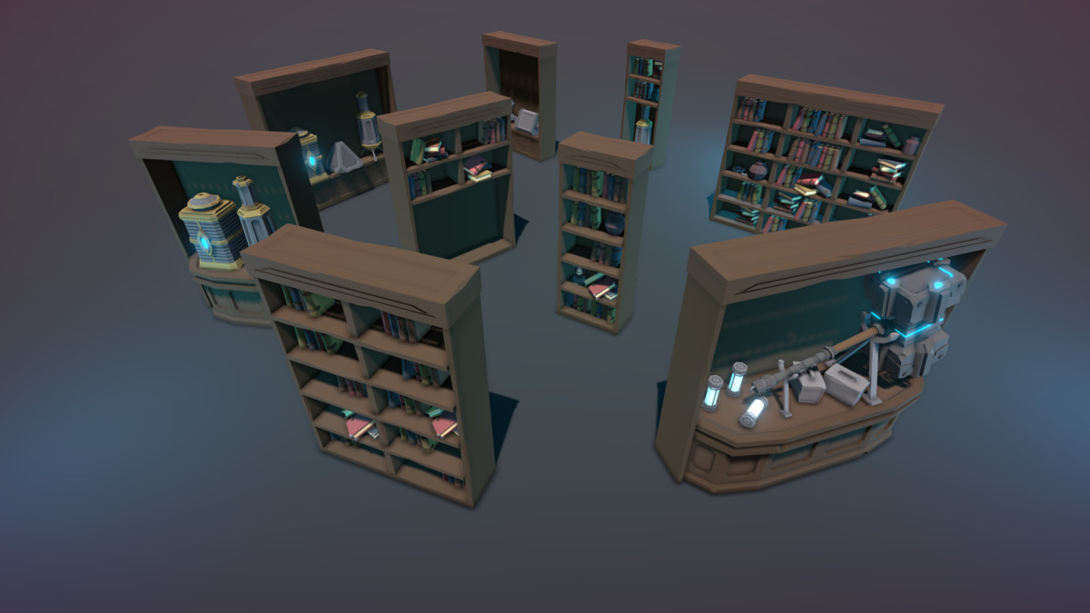 STYLIZED Fantasy Magitech Laboratory - Low Poly 3D Art