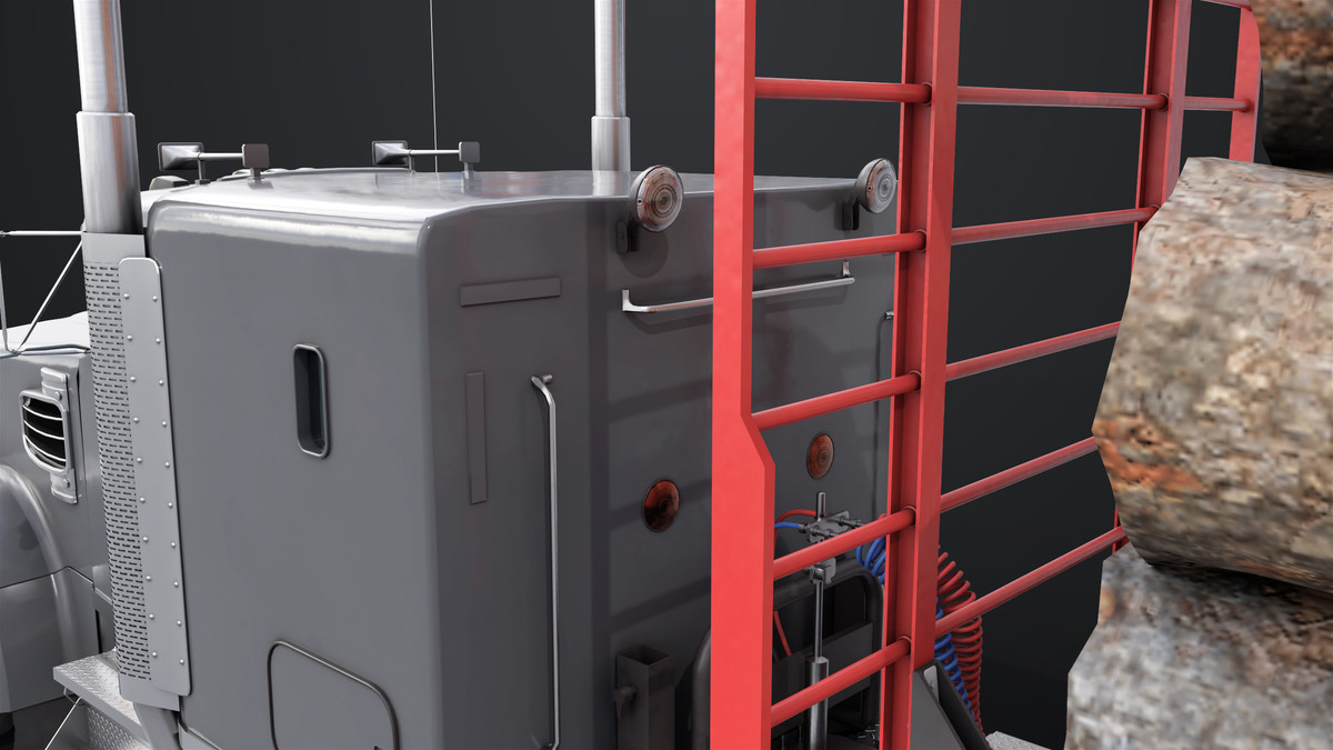 Truck 07 Log Trailer Grey Version URP HDRP Textures