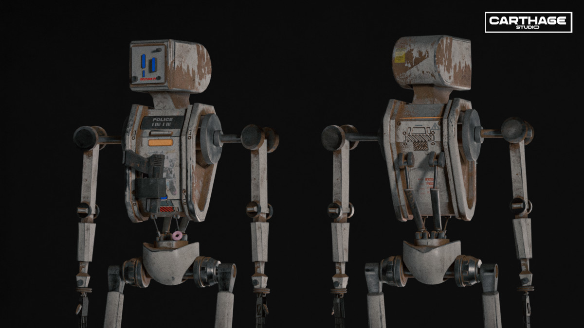 Security Robot NPC Bundle – 5 Rigged Game-Ready Characters