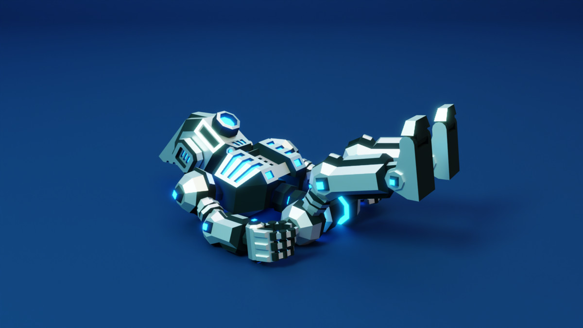 Sci‑Fi Robot X-25.2 Low‑Poly Stylized