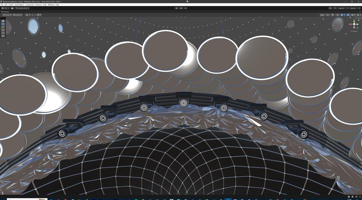 Black Diamond Concert Arena Stage Venue - Modular 3d Scene with Props