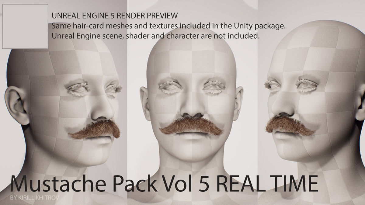Moustache Pack Vol. 1 Real-Time Facial Hair Styles