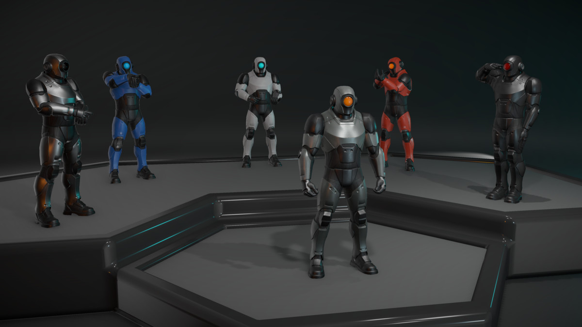 Sci-Fi Robot Character Pack | 4 Humanoid Units | Customizable