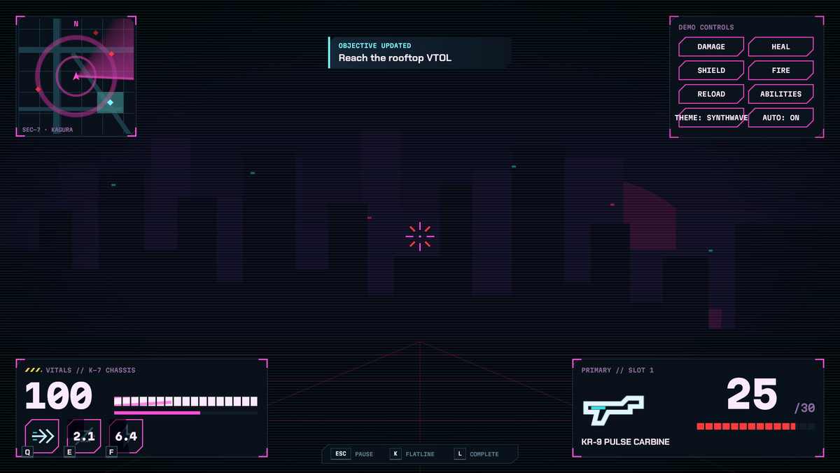 Neon Tactical — Cyberpunk HUD & Menu Kit