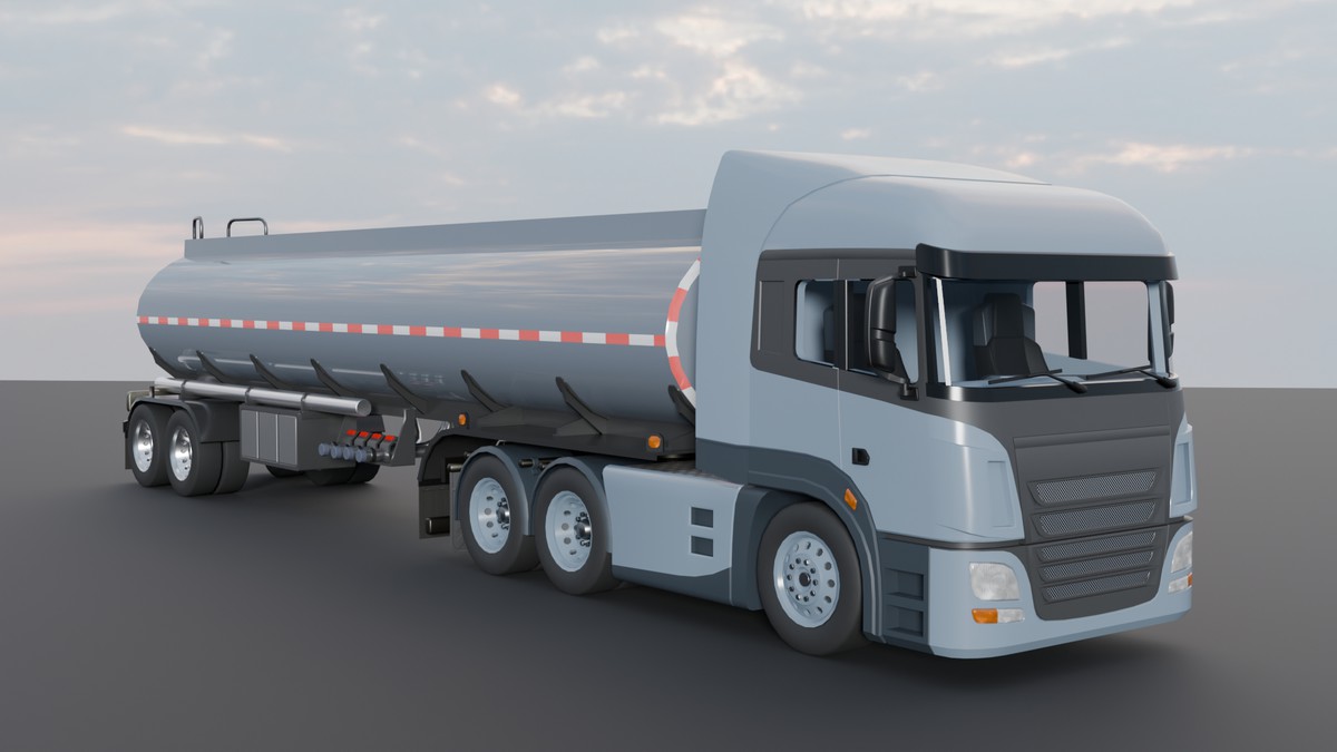 European Semi Truck + Tanker Trailer | Detailed Interior & Functional Lights