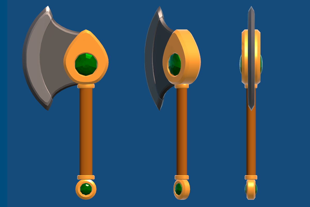 3D stylized low poly weapons
