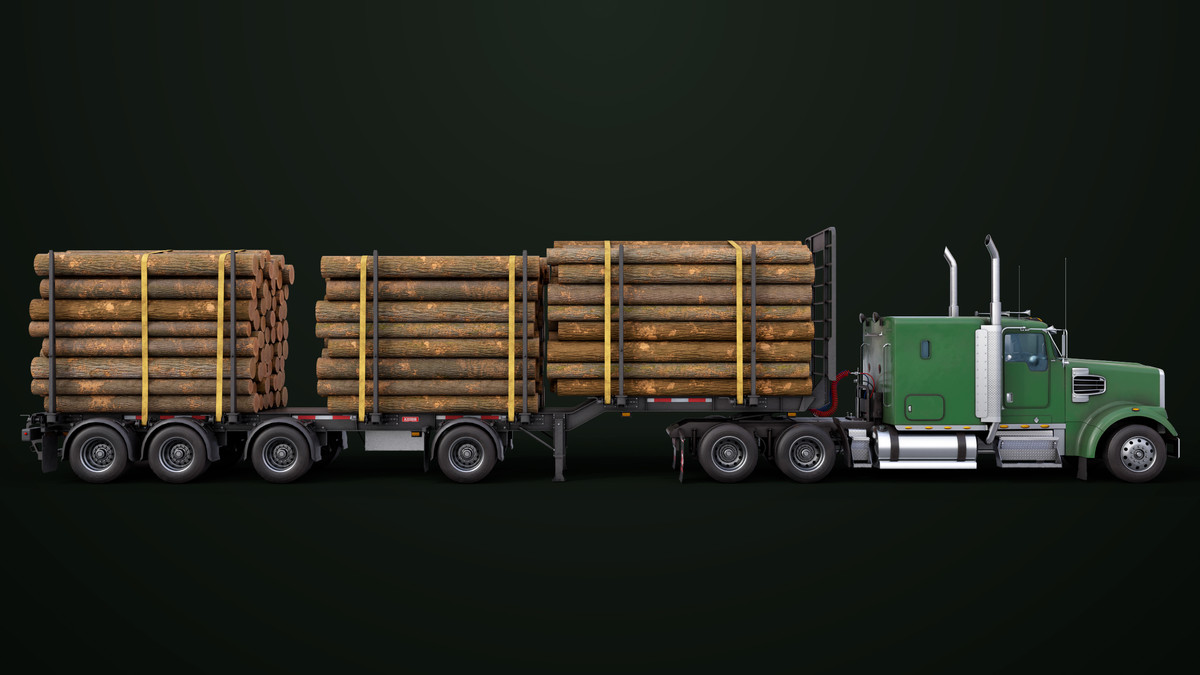 Truck 07 Log Trailer with All Loads Collection