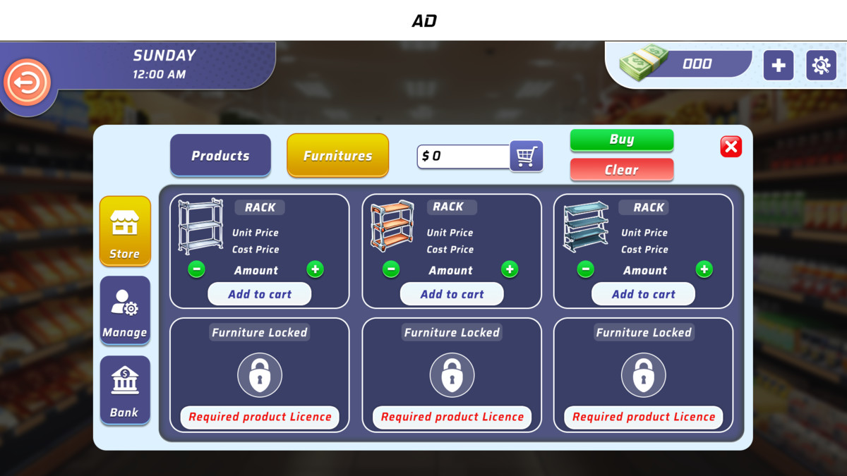 Supermarket & Mega Mall Simulator UI Kit – Complete Shop, POS & Inventory System