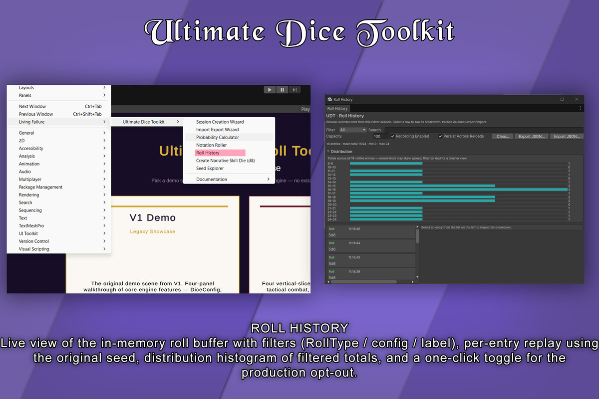 Ultimate Dice Toolkit - Advanced Dice Rolling & Rule API Systems w/JSON support