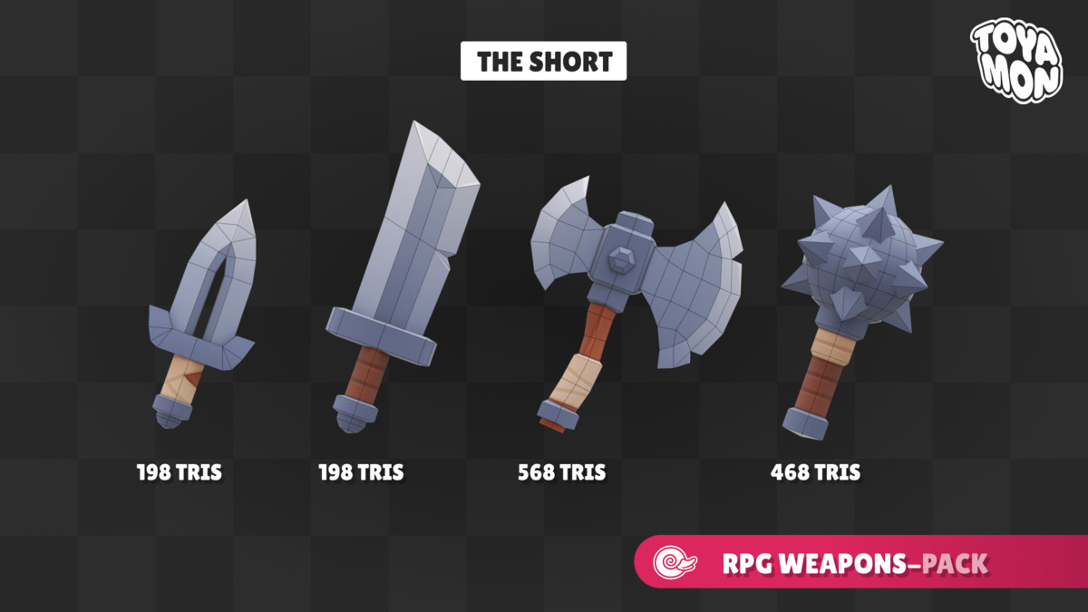 Stylized Weapons Pack - Low poly