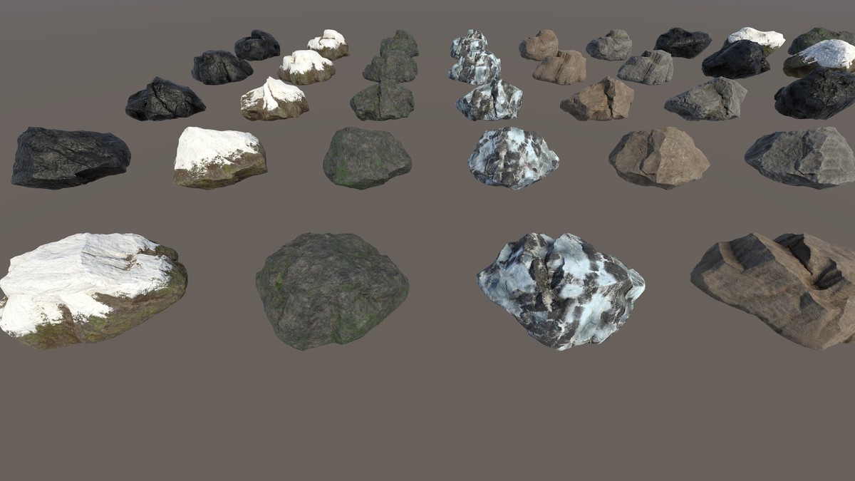 Realistic Rock Pack - Large Rocks Set A