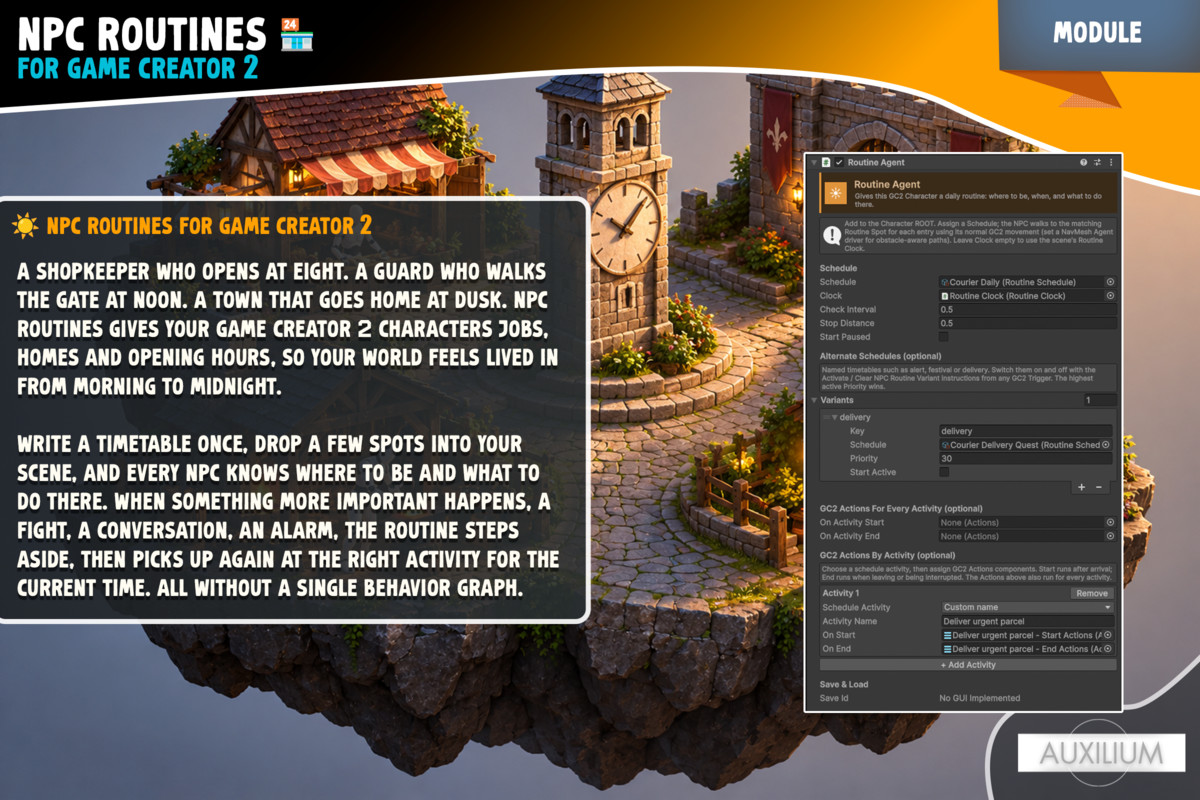 NPC Routines for Game Creator 2
