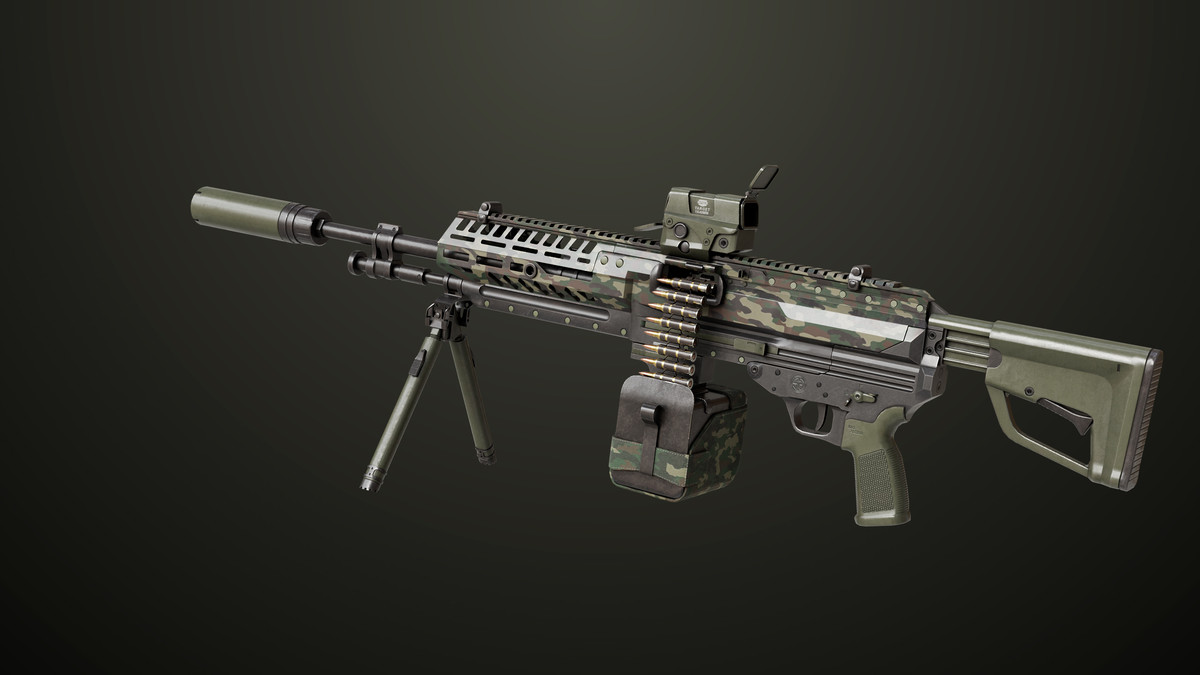 Machine Gun 14 Military Green URP HDRP Textures