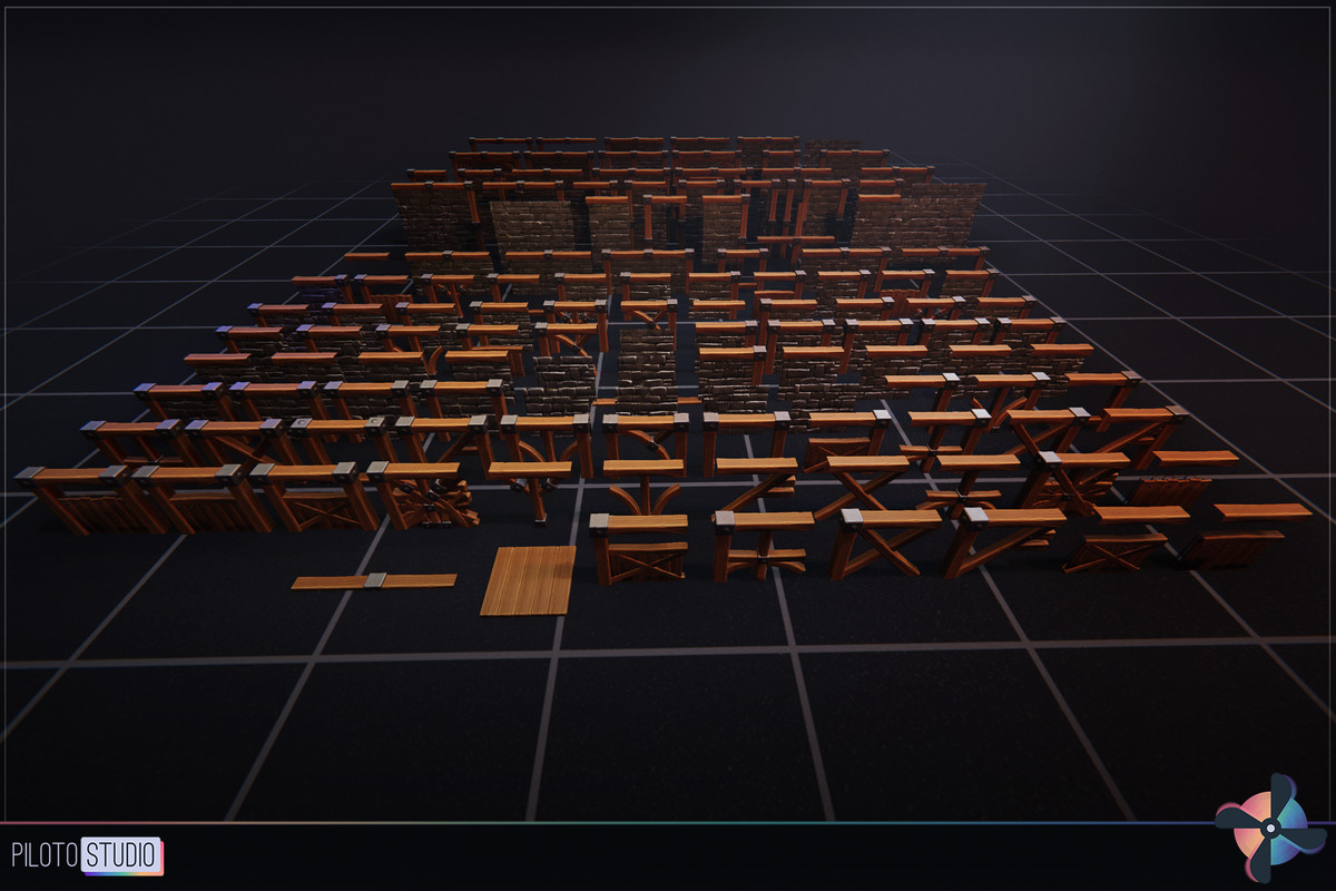 Mega Stylized PBR Environment Pack +500 Assets - Modular Houses, Water Shader