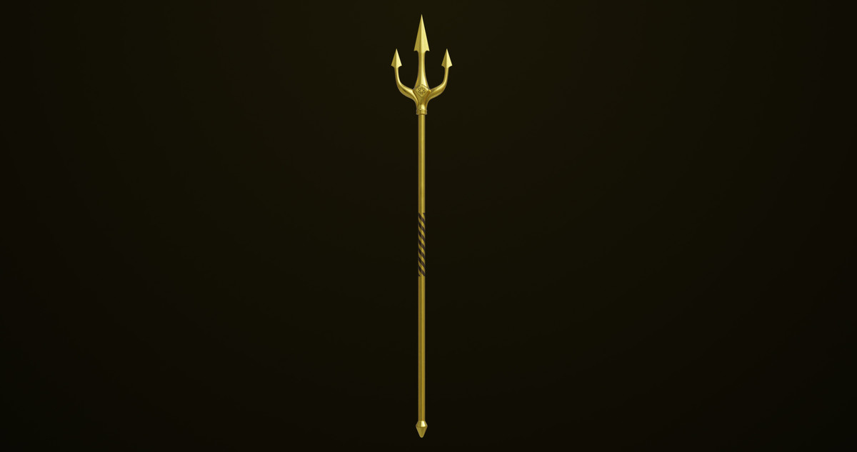 Medieval Trident 03 Gold URP HDRP Textures