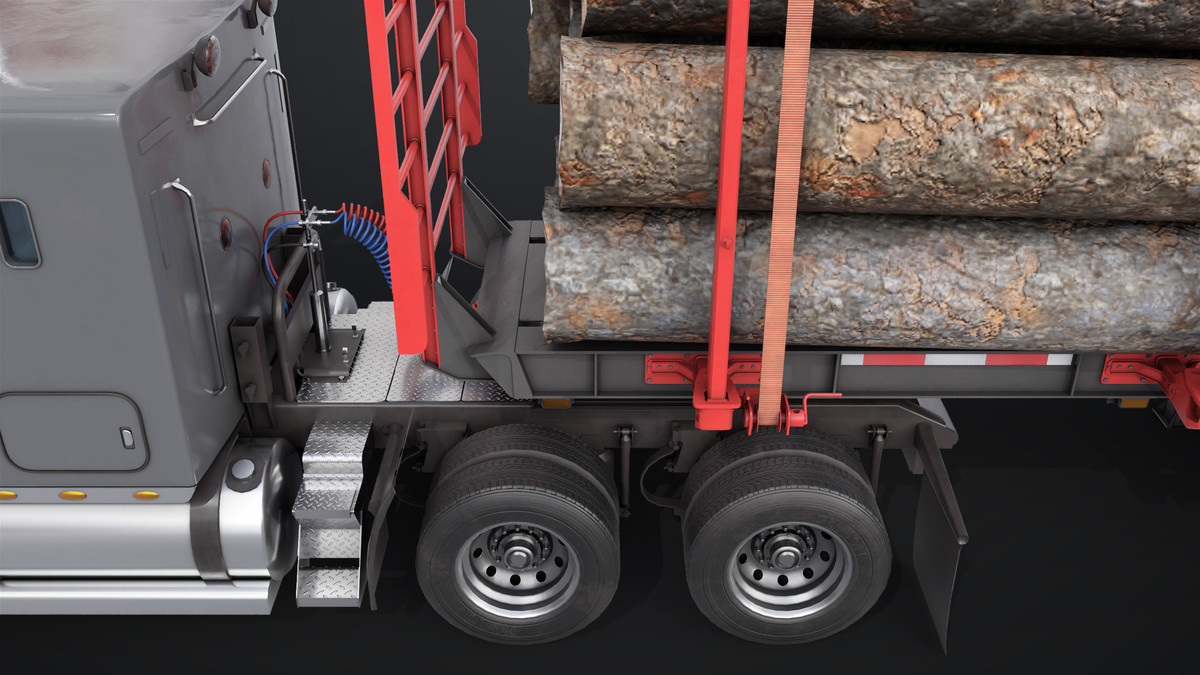 Truck 07 Log Trailer Grey Version URP HDRP Textures