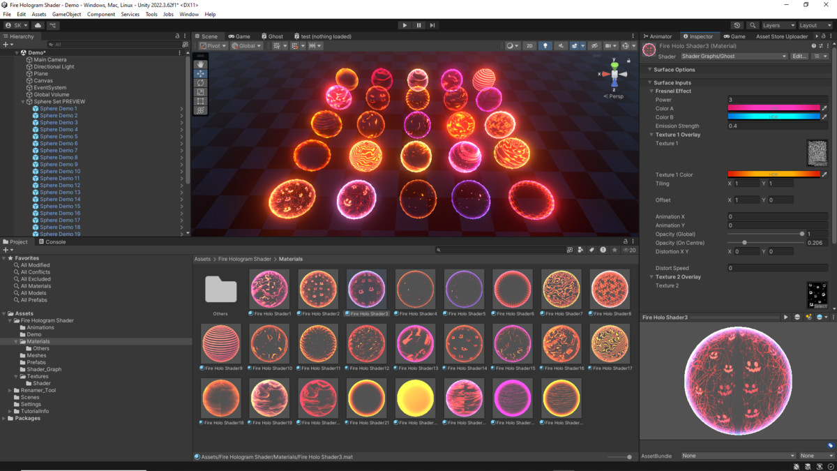Fire Hologram FX Shader Pack
