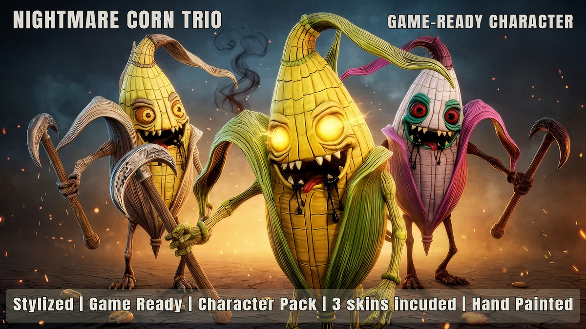 Nightmare Harvest Monsters 1 – Stylized Character Pack (5 Characters, 15 Skins)