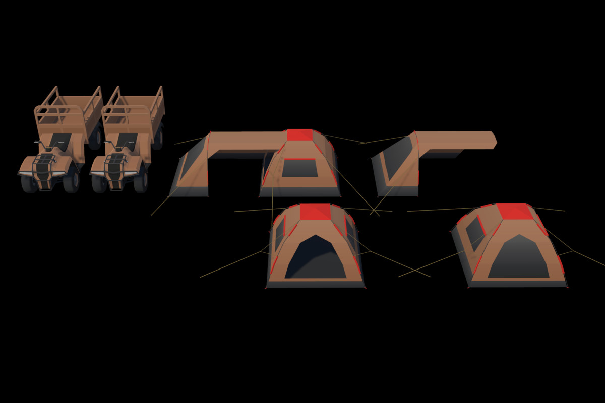 LOW POLY - Research camp (Survival Camp, Survival props, Survival, Camping)