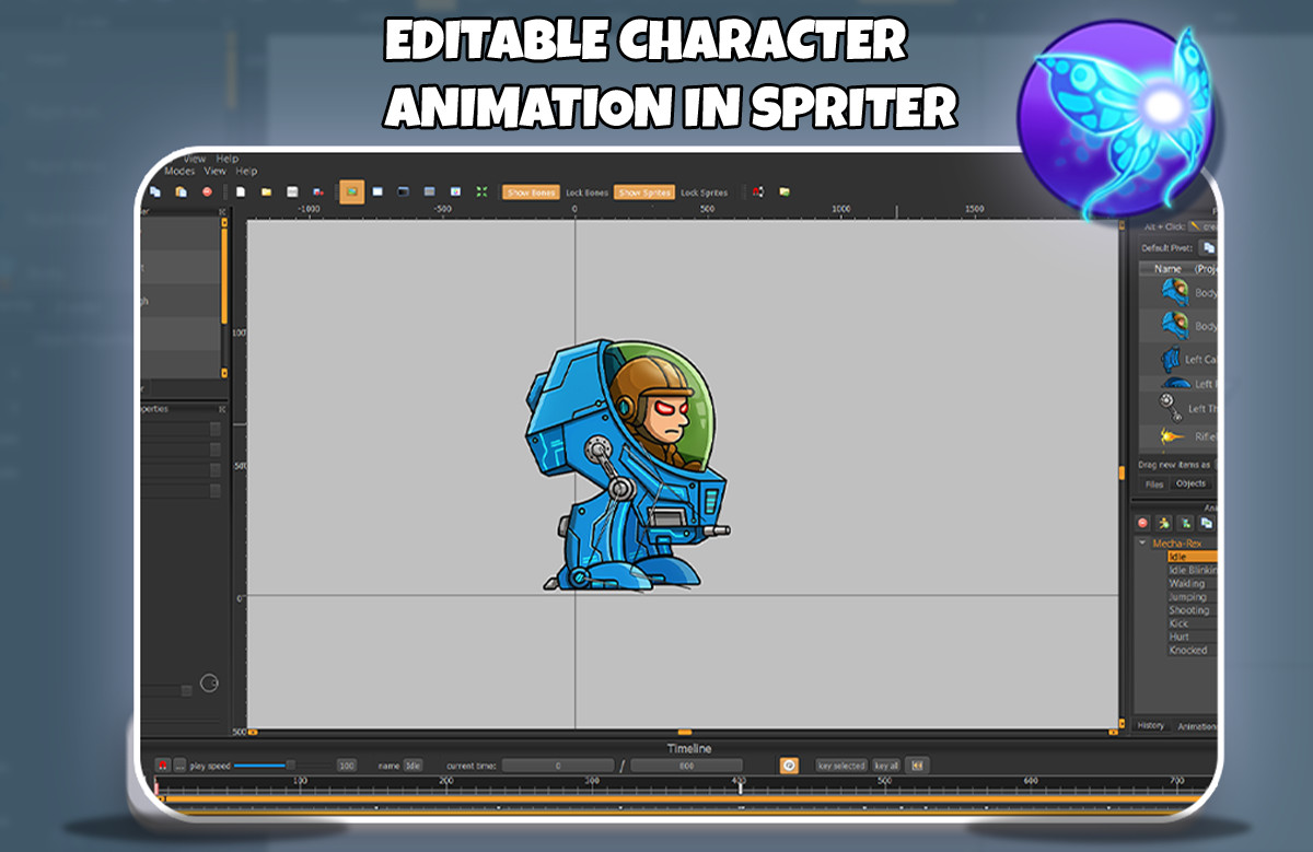 Mecha Rex 2D Animated Character