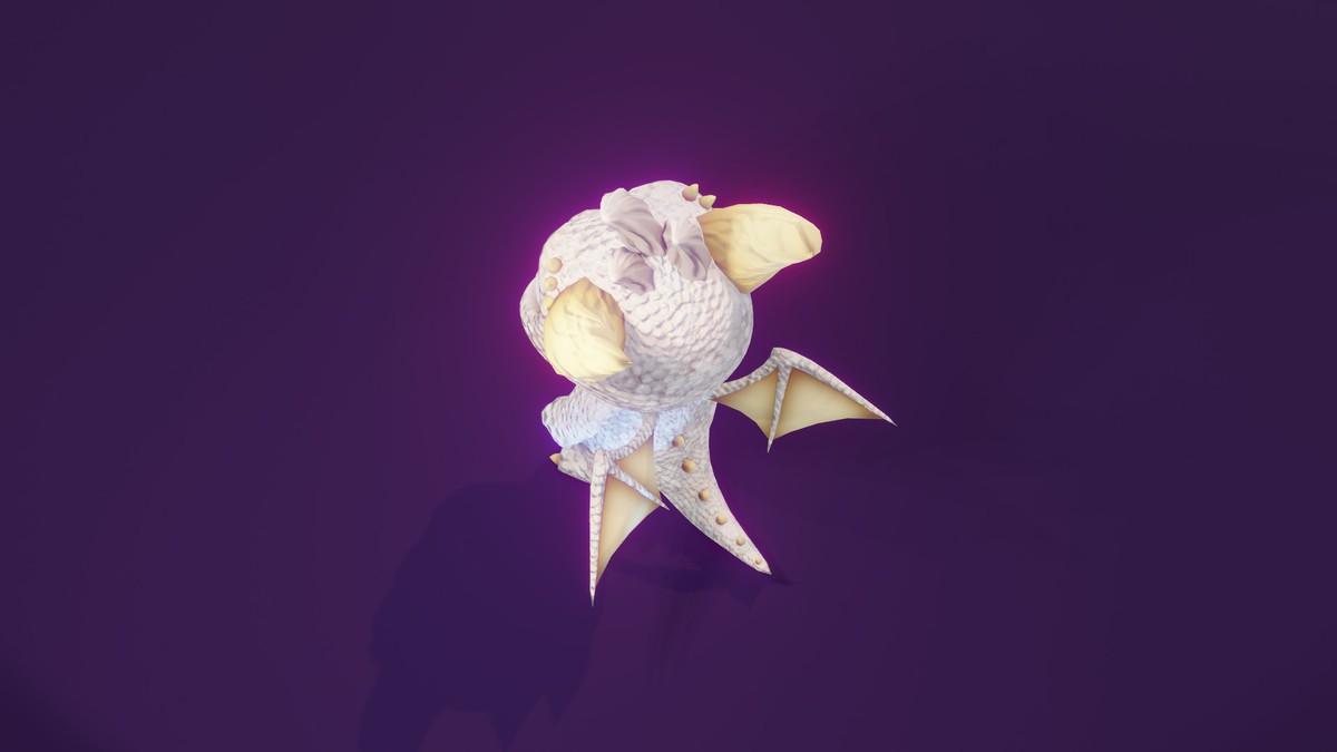 Cartoon White Dragon 3D Model (Low-Poly, Game-Ready, Animated, Built-In)