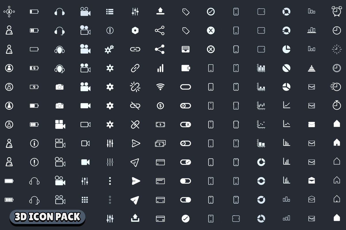 Low Poly 3D Icons - Pack