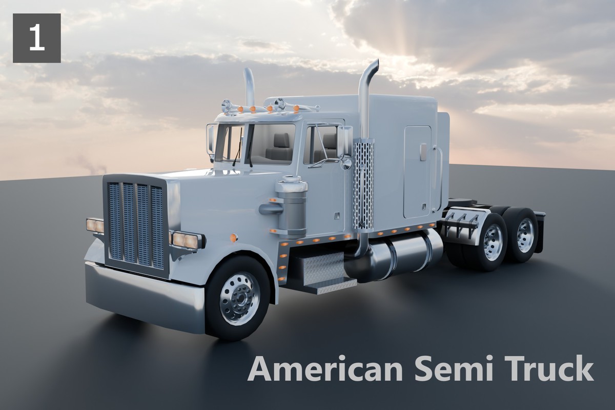 Realistic American Semi Truck Collection – 7 in 1 Pack