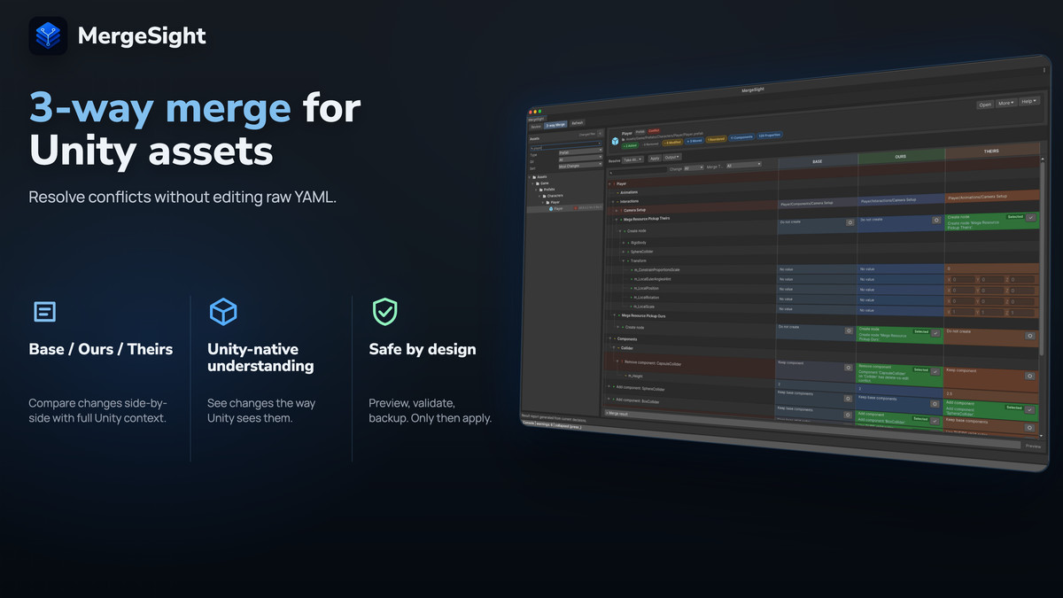 MergeSight: Review & Merge for Unity Assets